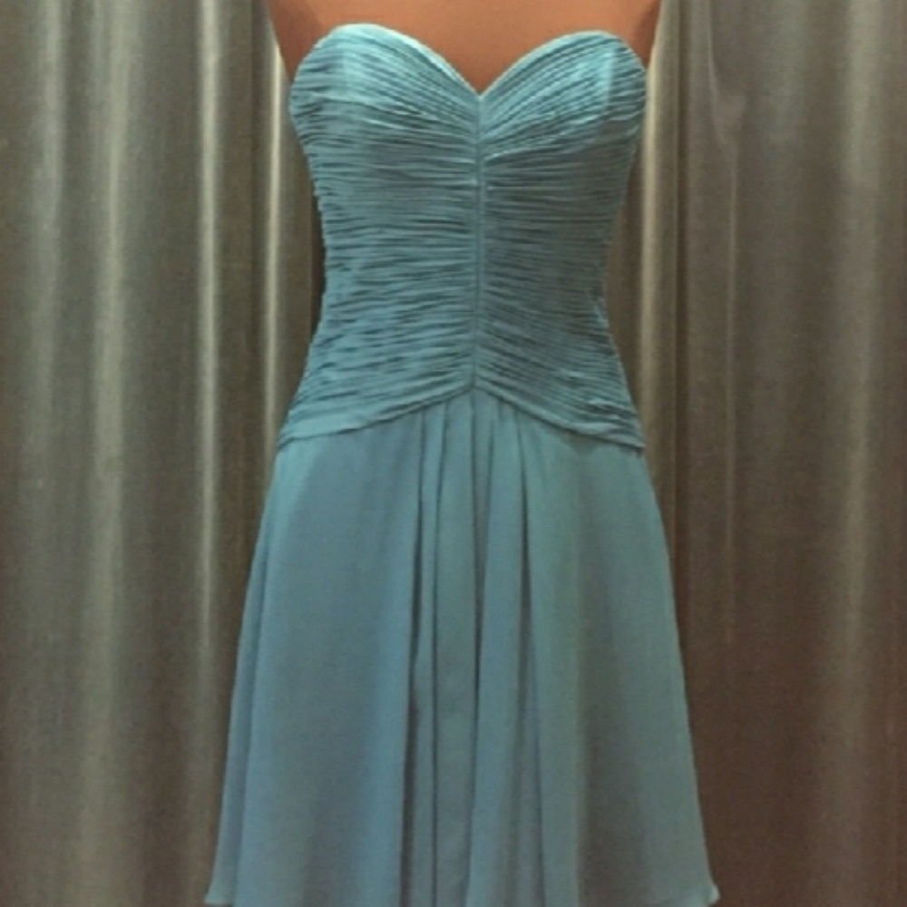 Angelina Faccenda sweetheart Blue Chiffon Dress